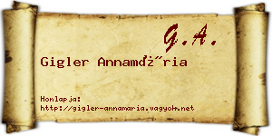 Gigler Annamária névjegykártya